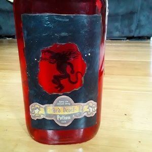 Handmade Halloween Bottle Red Devil Halloween Prop